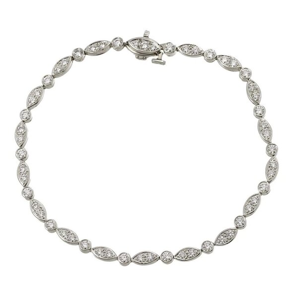 TIFFANY Co. Jazz Graduated Diamond Bracelet Platinum - Picture 1 of 7